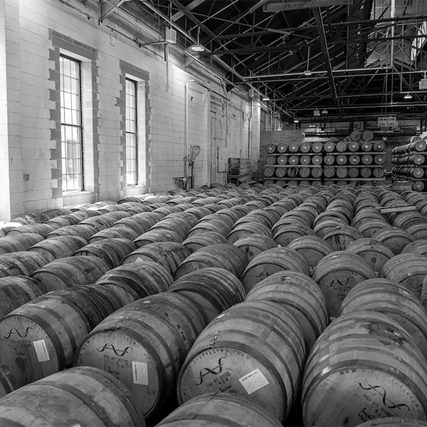 A roomful of whiskey barrels